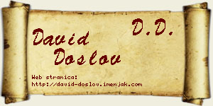 David Došlov vizit kartica